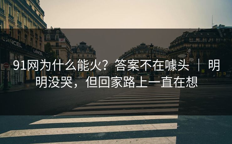 91网为什么能火？答案不在噱头 ｜ 明明没哭，但回家路上一直在想