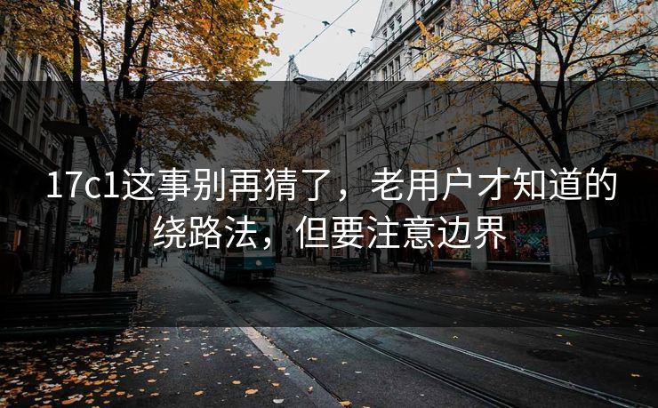 17c1这事别再猜了，老用户才知道的绕路法，但要注意边界