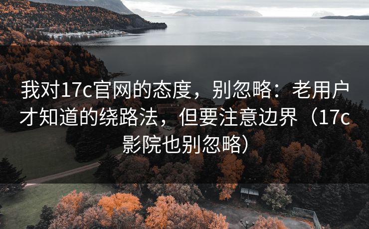 我对17c官网的态度,别忽略:老用户才知道的绕路法,但要注意边界(17c影院也别忽略)